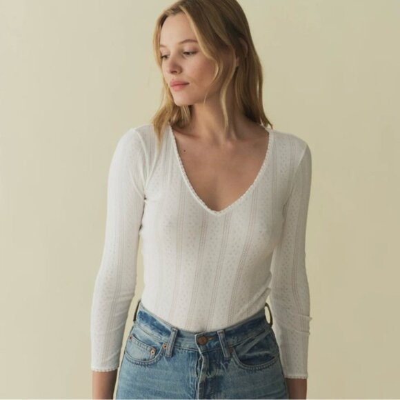 Doen Cilla Tee IN SALT QUELLE JOLIE POINTELLE size XS New with tags - Picture 2 of 4